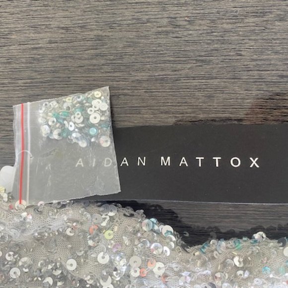 Aidan Mattox Icy silver blue sequin sheath slip dress from Bloomingdale's NWT - Picture 2 of 15